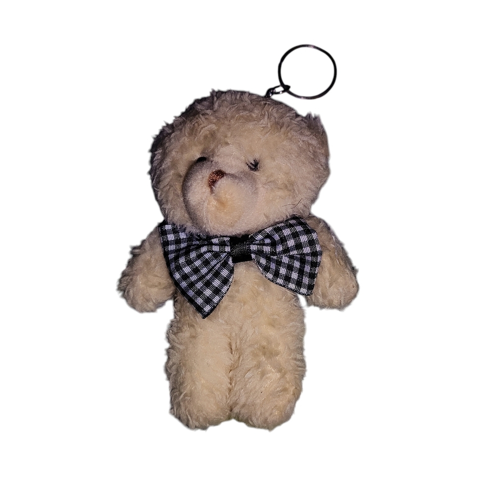 Cute Teddy Bear Keychain with Bow Tie
